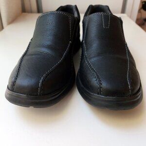 Mens Clarks Black Leather Loafers Slip-on Shoes Size 11